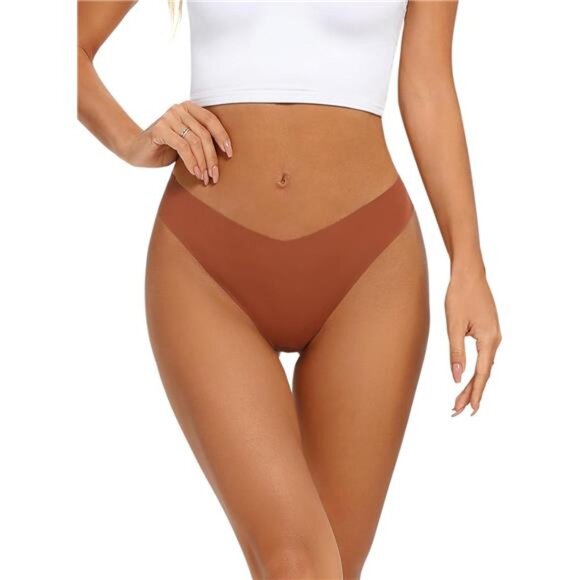 Seamless No-Show Thongs 6-Pack – V-Waisted Invisible Underwear - Picture 4 of 7